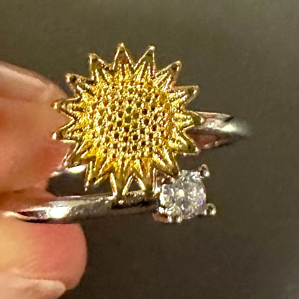 Sunflower 🌻 Fidget Spinner Adjustable Ring